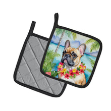 Load image into Gallery viewer, French Bulldog Luau Pot Holders - Set of 2 Decorative Kitchen Helpers | Made in the USA