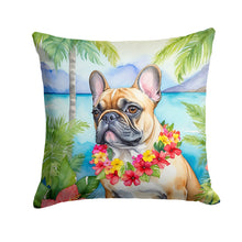Load image into Gallery viewer, French Bulldog Luau Throw Pillow - 14x14 Decorative Pillow – Art for Your Home &amp; Patio