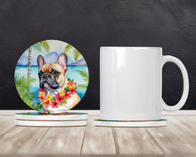 Load image into Gallery viewer, French Bulldog Luau Large Sandstone Coasters Pack of 4