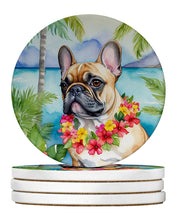 Load image into Gallery viewer, French Bulldog Luau Large Sandstone Coasters Pack of 4