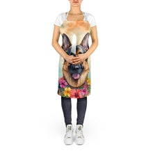 Load image into Gallery viewer, German Shepherd Luau Apron – Artist-Designed Kitchen, BBQ &amp; Craft Apron