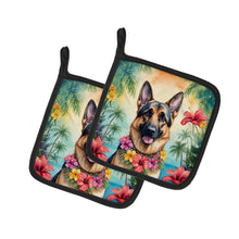 Load image into Gallery viewer, German Shepherd Luau Pot Holders - Set of 2 Decorative Kitchen Helpers | Made in the USA