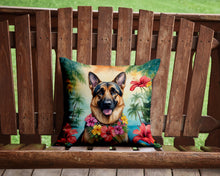 Load image into Gallery viewer, German Shepherd Luau Throw Pillow - 14x14 Decorative Pillow – Art for Your Home &amp; Patio