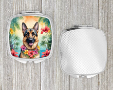 Load image into Gallery viewer, German Shepherd Luau Compact Mirror – Stylish Purse Mirror with Artistic Covers