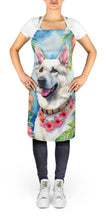 Load image into Gallery viewer, White German Shepherd Luau Apron – Artist-Designed Kitchen, BBQ &amp; Craft Apron