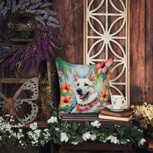 Load image into Gallery viewer, White German Shepherd Luau Throw Pillow