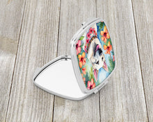 Load image into Gallery viewer, White German Shepherd Luau Compact Mirror – Stylish Purse Mirror with Artistic Covers