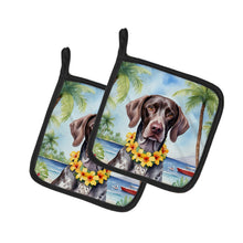 Load image into Gallery viewer, German Shorthaired Pointer Luau Pot Holders - Set of 2 Decorative Kitchen Helpers | Made in the USA