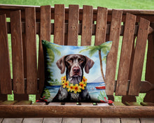 Load image into Gallery viewer, German Shorthaired Pointer Luau Throw Pillow - 14x14 Decorative Pillow – Art for Your Home &amp; Patio
