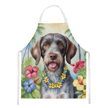 Load image into Gallery viewer, German Wirehaired Pointer Luau Apron – Artist-Designed Kitchen, BBQ &amp; Craft Apron
