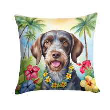 Load image into Gallery viewer, German Wirehaired Pointer Luau Throw Pillow - 14x14 Decorative Pillow – Art for Your Home &amp; Patio