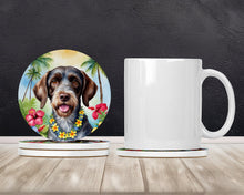 Load image into Gallery viewer, German Wirehaired Pointer Luau Large Sandstone Coasters Pack of 4