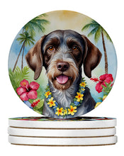 Load image into Gallery viewer, German Wirehaired Pointer Luau Large Sandstone Coasters Pack of 4