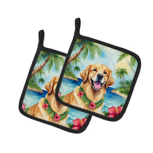 Load image into Gallery viewer, Golden Retriever Luau Pot Holders - Set of 2 Decorative Kitchen Helpers | Made in the USA