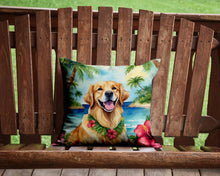 Load image into Gallery viewer, Golden Retriever Luau Throw Pillow - 14x14 Decorative Pillow – Art for Your Home &amp; Patio