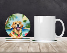 Load image into Gallery viewer, Golden Retriever Luau Large Sandstone Coasters Pack of 4