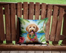 Load image into Gallery viewer, Goldendoodle Luau Throw Pillow - 14x14 Decorative Pillow – Art for Your Home &amp; Patio
