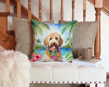 Load image into Gallery viewer, Goldendoodle Luau Throw Pillow - 14x14 Decorative Pillow – Art for Your Home &amp; Patio