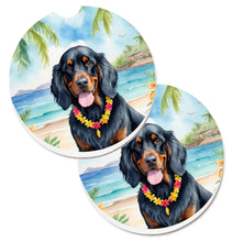 Load image into Gallery viewer, Gordon Setter Luau Car Coasters – Set of 2 - Absorbent Stone with Fun &amp; Functional Artwork