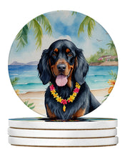 Load image into Gallery viewer, Gordon Setter Luau Large Sandstone Coasters Pack of 4