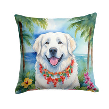 Load image into Gallery viewer, Great Pyrenees Luau Throw Pillow - 14x14 Decorative Pillow – Art for Your Home &amp; Patio