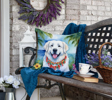 Load image into Gallery viewer, Great Pyrenees Luau Throw Pillow