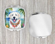 Load image into Gallery viewer, Great Pyrenees Luau Compact Mirror – Stylish Purse Mirror with Artistic Covers