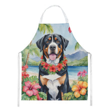 Load image into Gallery viewer, Greater Swiss Mountain Dog Luau Apron – Artist-Designed Kitchen, BBQ &amp; Craft Apron