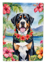 Load image into Gallery viewer, Greater Swiss Mountain Dog Luau House Flag