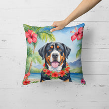Load image into Gallery viewer, Greater Swiss Mountain Dog Luau Throw Pillow