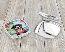 Load image into Gallery viewer, Greater Swiss Mountain Dog Luau Compact Mirror – Stylish Purse Mirror with Artistic Covers