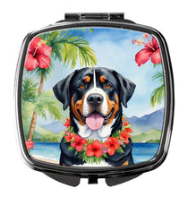 Load image into Gallery viewer, Greater Swiss Mountain Dog Luau Compact Mirror – Stylish Purse Mirror with Artistic Covers