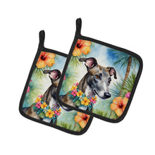 Load image into Gallery viewer, Greyhound Luau Pot Holders - Set of 2 Decorative Kitchen Helpers | Made in the USA