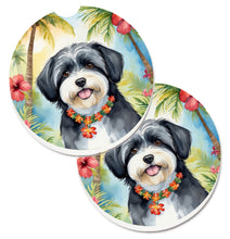 Load image into Gallery viewer, Havanese Luau Car Coasters – Set of 2 - Absorbent Stone with Fun &amp; Functional Artwork
