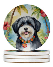 Load image into Gallery viewer, Havanese Luau Large Sandstone Coasters Pack of 4