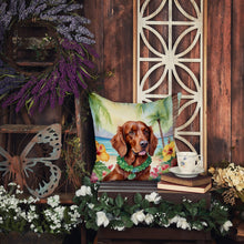 Load image into Gallery viewer, Irish Setter Luau Throw Pillow - 14x14 Decorative Pillow – Art for Your Home &amp; Patio