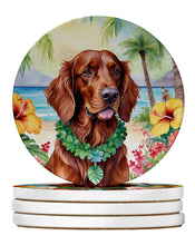 Load image into Gallery viewer, Irish Setter Luau Large Sandstone Coasters Pack of 4