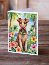 Load image into Gallery viewer, Irish Terrier Luau Greeting Cards - Blank Note Cards – 8-Pack of Artist-Designed Cards with Envelopes