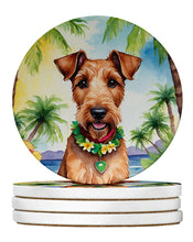 Load image into Gallery viewer, Irish Terrier Luau Large Sandstone Coasters Pack of 4