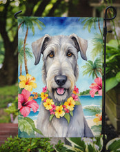 Load image into Gallery viewer, Irish Wolfhound Luau Garden Flag – Tropical Dog Decor with Hibiscus &amp; Palm Leaves