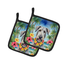 Load image into Gallery viewer, Irish Wolfhound Luau Pot Holders - Set of 2 Decorative Kitchen Helpers | Made in the USA