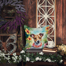 Load image into Gallery viewer, Jack Russell Terrier Luau Throw Pillow - 14x14 Decorative Pillow – Art for Your Home &amp; Patio