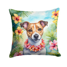Load image into Gallery viewer, Jack Russell Terrier Luau Throw Pillow - 14x14 Decorative Pillow – Art for Your Home &amp; Patio