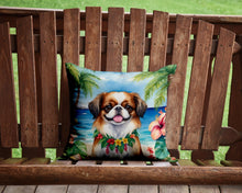Load image into Gallery viewer, Japanese Chin Luau Throw Pillow - 14x14 Decorative Pillow – Art for Your Home &amp; Patio