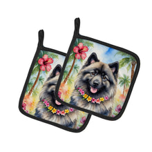 Load image into Gallery viewer, Keeshond Luau Pot Holders - Set of 2 Decorative Kitchen Helpers | Made in the USA