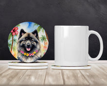 Load image into Gallery viewer, Keeshond Luau Large Sandstone Coasters Pack of 4