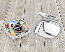Load image into Gallery viewer, Keeshond Luau Compact Mirror – Stylish Purse Mirror with Artistic Covers