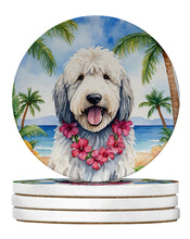 Load image into Gallery viewer, Komondor Luau Large Sandstone Coasters Pack of 4