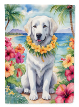Load image into Gallery viewer, Kuvasz Luau Garden Flag – Tropical Dog Decor with Hibiscus &amp; Palm Leaves