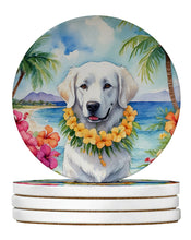 Load image into Gallery viewer, Kuvasz Luau Large Sandstone Coasters Pack of 4